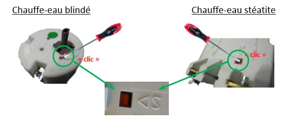 visuel réarmer la sécurité du thermostat