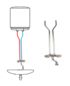 visuel chauffe-eau raccorde sur robinetterie specifique